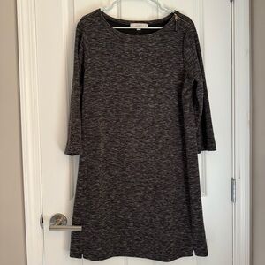 LOFT Charcoal Long Sleeve Dress, NWT, Size Large